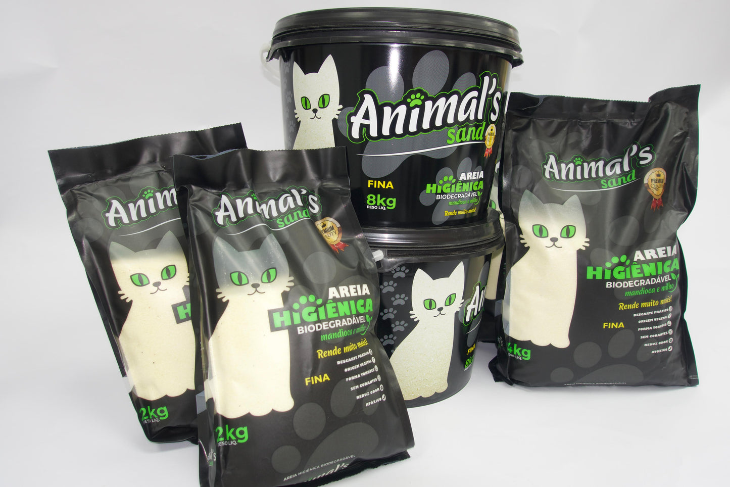 Balde de Areia Higiênica Animal’s Sand 8kg – Fina