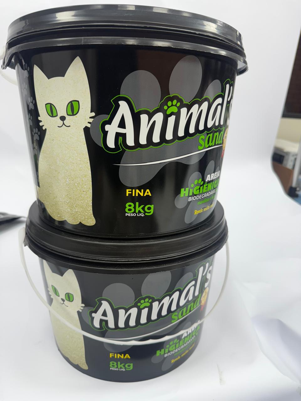 Balde de Areia Higiênica Animal’s Sand 8kg – Fina