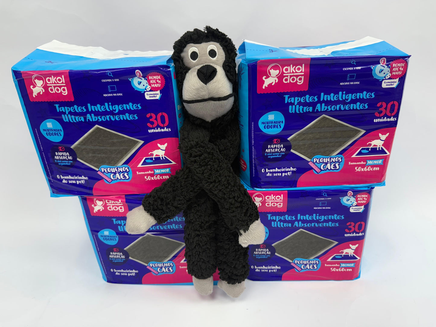 Kit 4 Tapete Higiênico 50×60 Cinza + Brinquedo