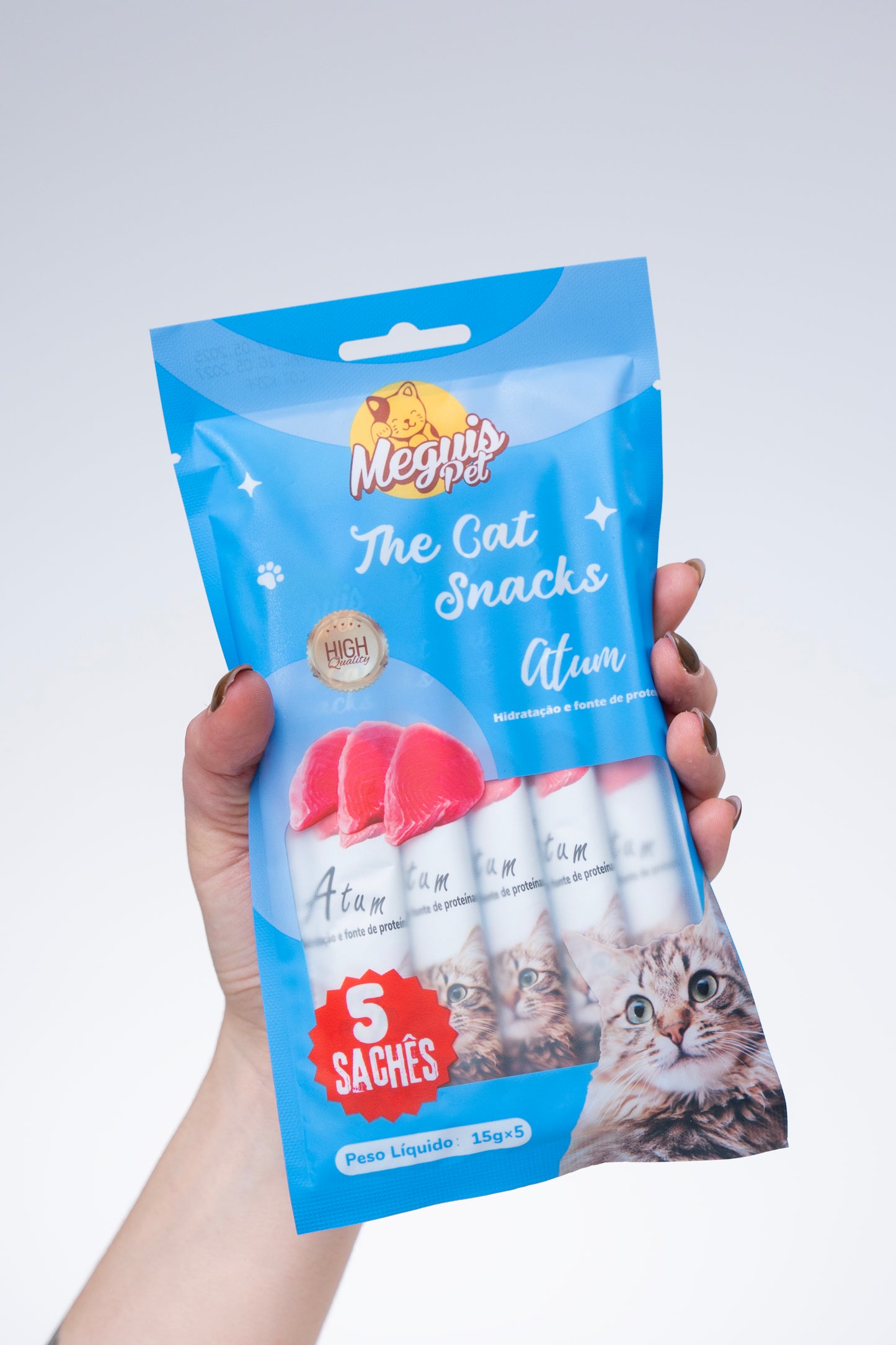 Snack Cremoso Meguis Para Gatos Sabor Atum 60 Uni