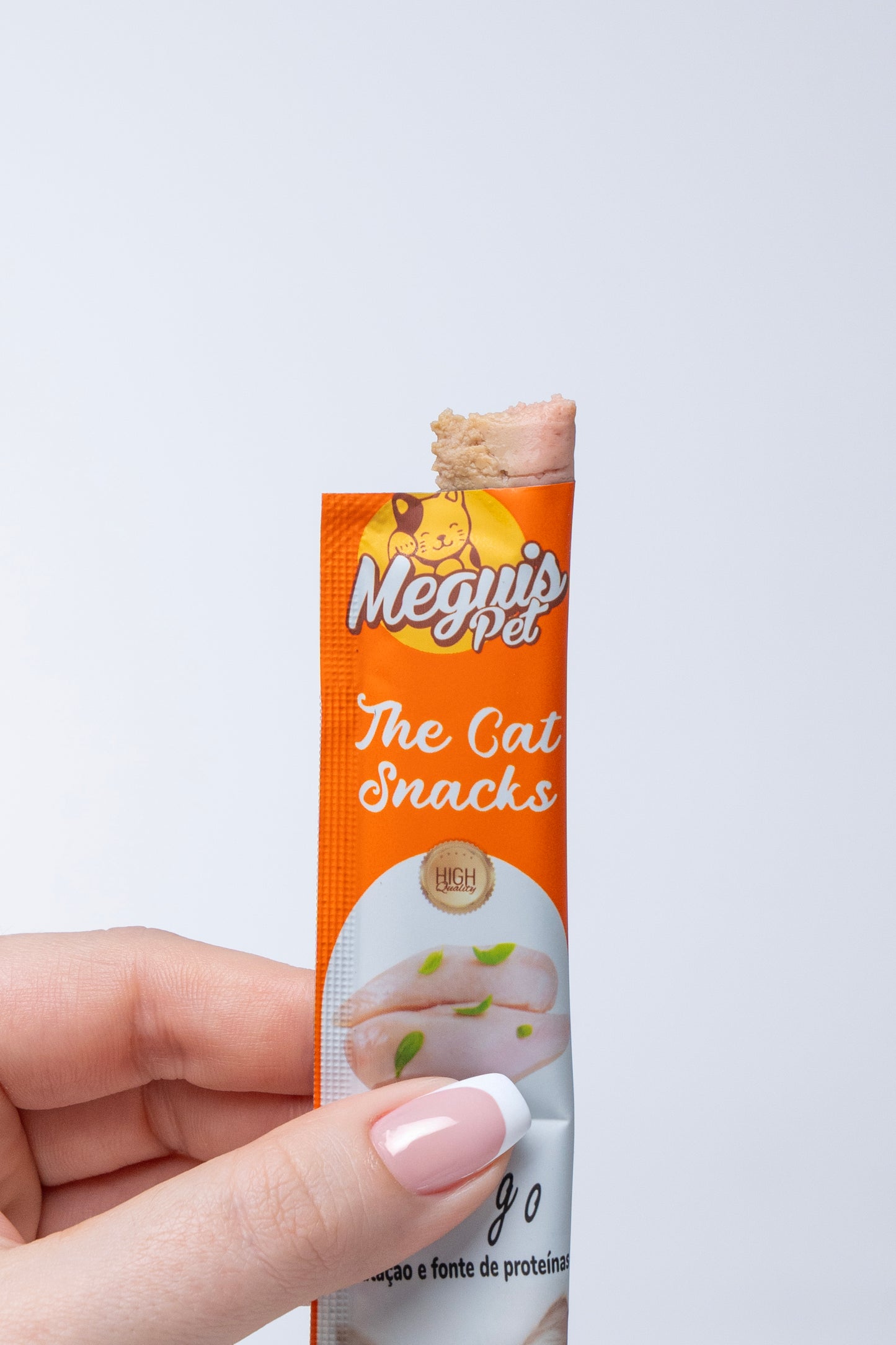Snack Cremoso Meguis Para Gatos Sabor Frango 60 Uni