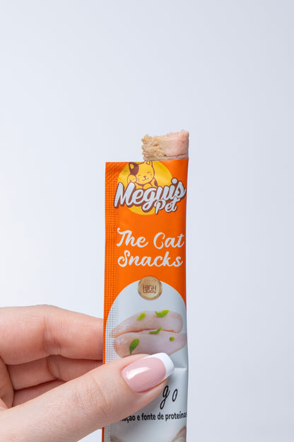 Snack Cremoso Meguis Para Gatos Sabor Frango 60 Uni