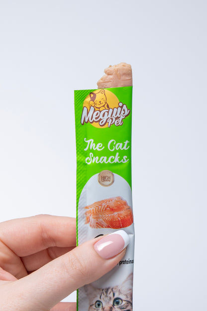 Snack Cremoso Meguis Para Gatos Sabor Salmão 60 Uni
