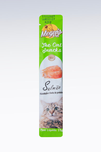 Snack Cremoso Meguis Para Gatos Sabor Salmão 60 Uni