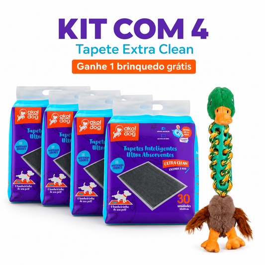Kit 4 Tapete Higiênico 60×80 Cinza Ultra Absorvente