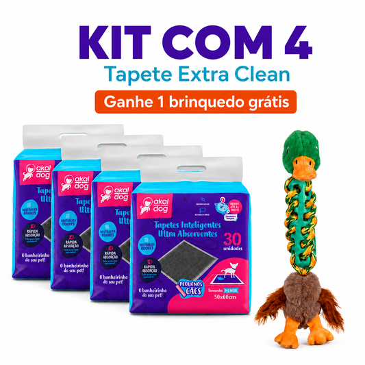 Kit 4 Tapete Higiênico 50×60 Cinza Ultra Absorvente