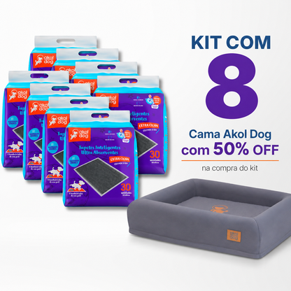 Kit 8 Tapete Higiênico 60×80 Cinza Ultra Absorvente