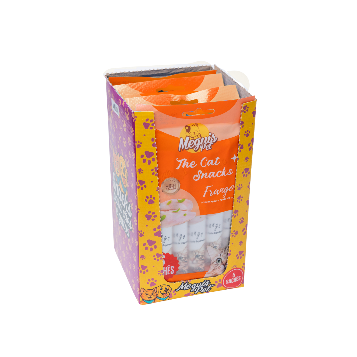 Snack Cremoso Meguis Para Gatos Sabor Frango 60 Uni