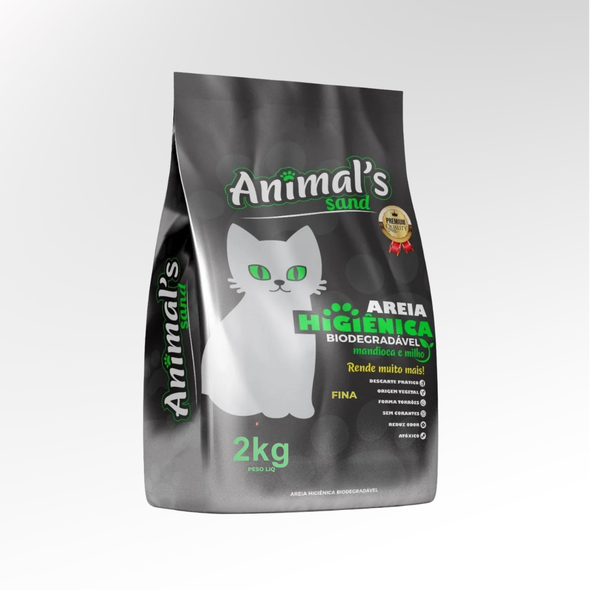 Areia Higiênica Animal’s Sand 2kg – Fina