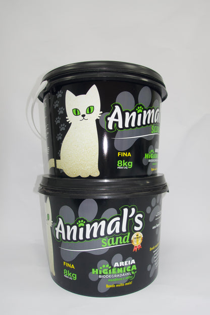 Balde de Areia Higiênica Animal’s Sand 8kg – Fina